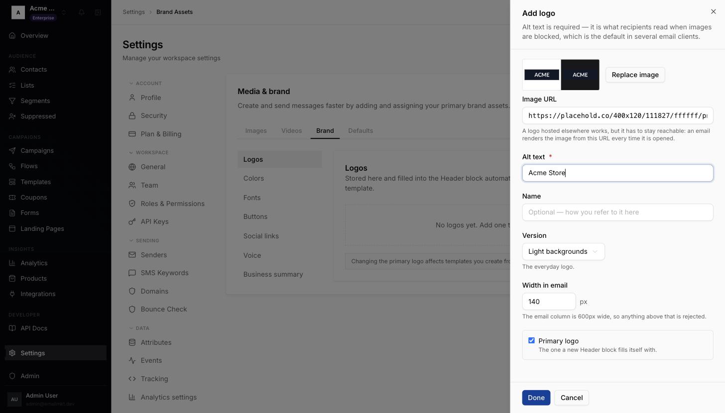 Add logo panel